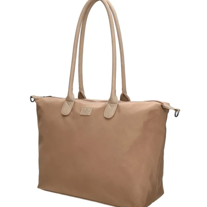 Dames Schooltassen|Schooltas Shoppers>Charm London Buckingham Mono Laptopbag lichttaupe