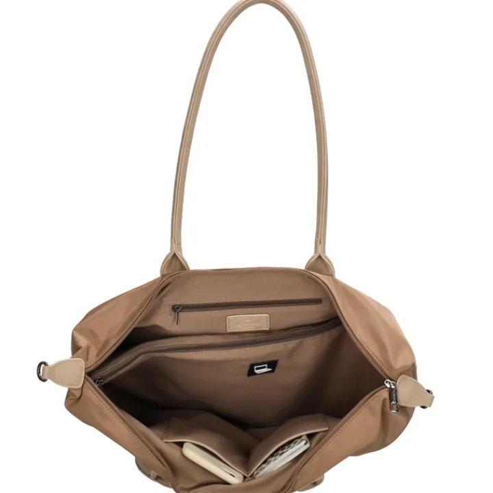 Dames Schooltassen|Schooltas Shoppers>Charm London Buckingham Mono Laptopbag lichttaupe