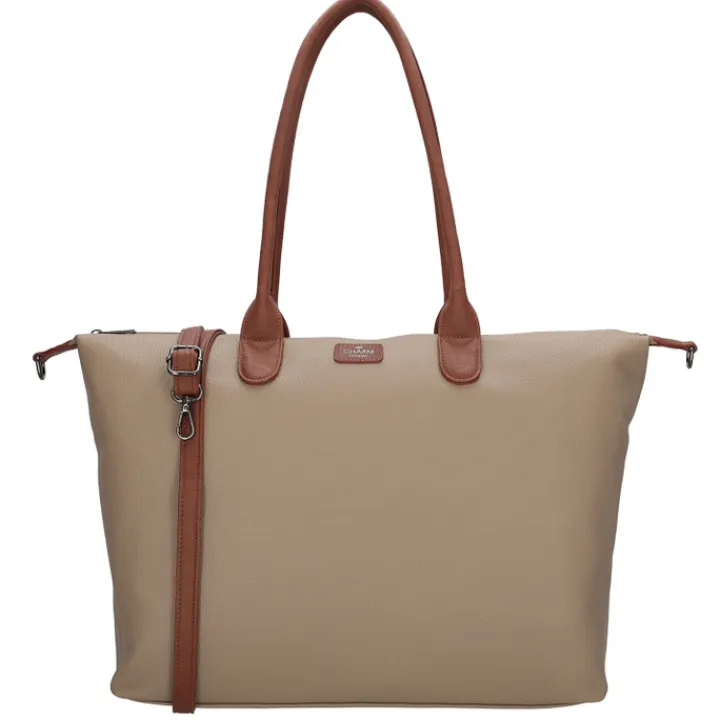 Dames Schooltassen|Schooltas Shoppers>Charm London Buckingham Palace Laptopbag taupe