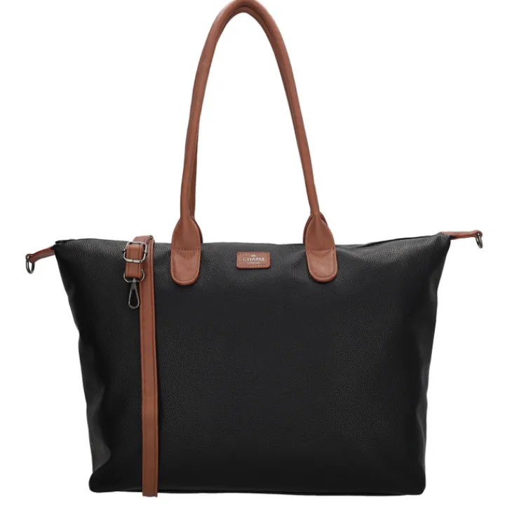 Dames Schooltassen|Schooltas Shoppers>Charm London Buckingham Palace Laptopbag cognac