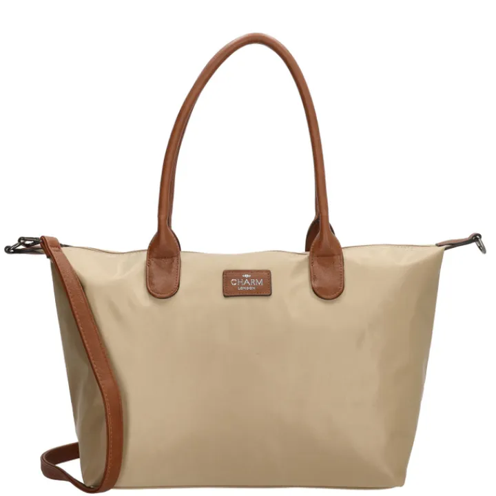 Shoppers|Schoudertassen>Charm London Buckingham Shopper zand