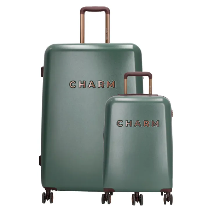 Koffersets|Reiskoffers>Charm London Capetown Trolley Set dark green
