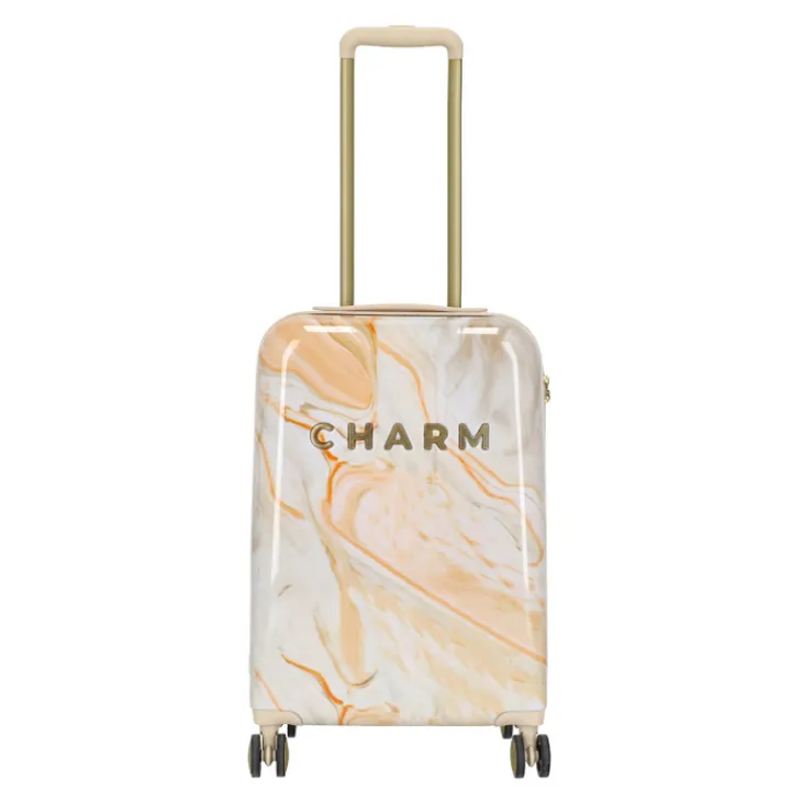 Koffersets|Reiskoffers>Charm London Marble Trolley Set creme