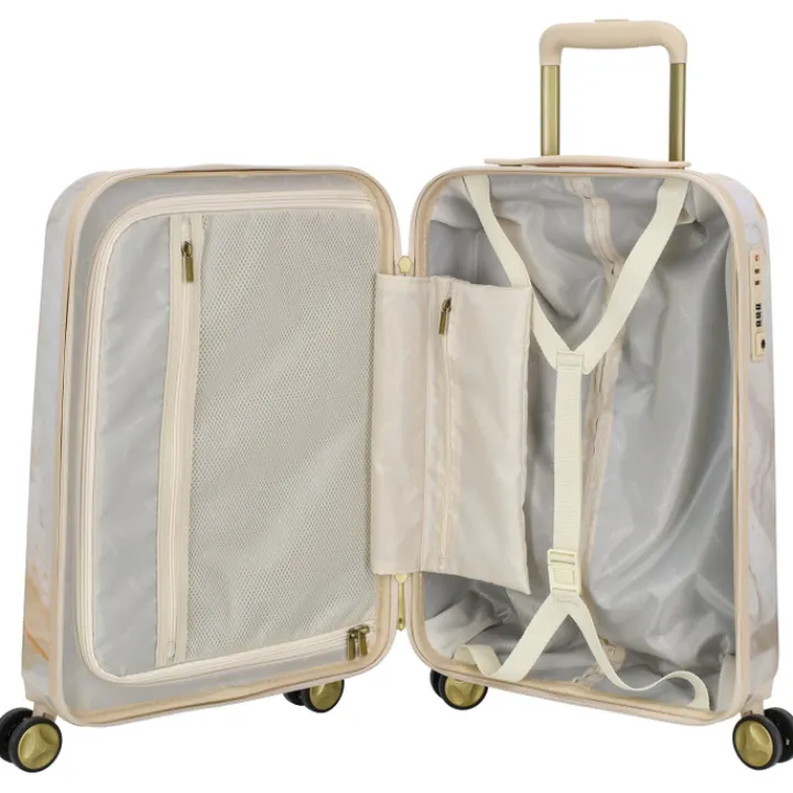 Koffersets|Reiskoffers>Charm London Marble Trolley Set creme
