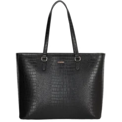 15.6 Inch Laptoptassen|Laptop Schoudertassen>Charm London Midwood Shopper 15.6 inch laptopvak black croco