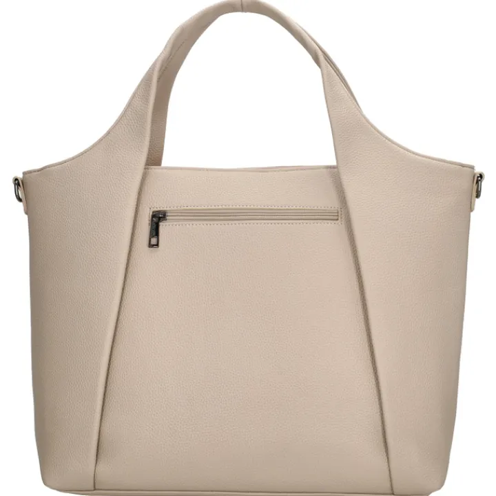 Dames Schooltassen|Schooltas Shoppers>Charm London Mulberry Street Laptopbag beige