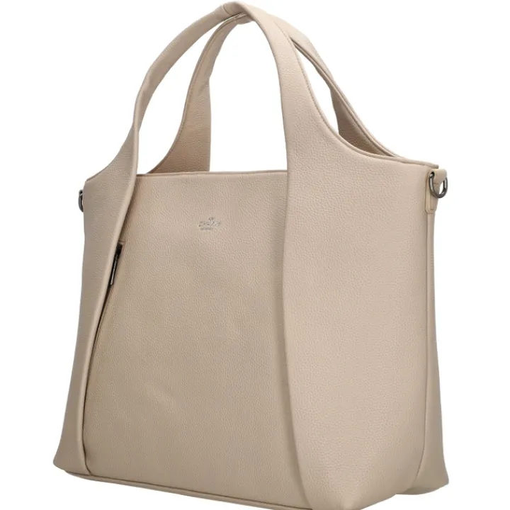 Dames Schooltassen|Schooltas Shoppers>Charm London Mulberry Street Laptopbag beige
