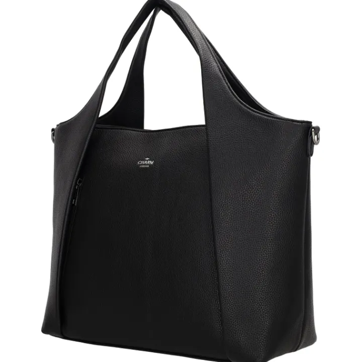 Dames Schooltassen|Schooltas Shoppers>Charm London Mulberry Street Laptopbag zwart