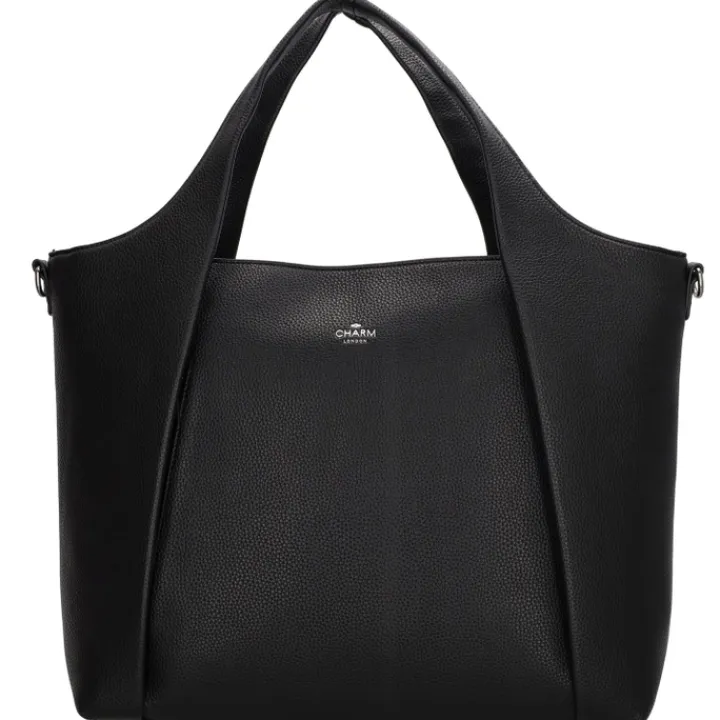 Dames Schooltassen|Schooltas Shoppers>Charm London Mulberry Street Laptopbag zwart