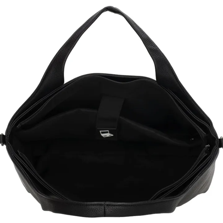Dames Schooltassen|Schooltas Shoppers>Charm London Mulberry Street Laptopbag zwart
