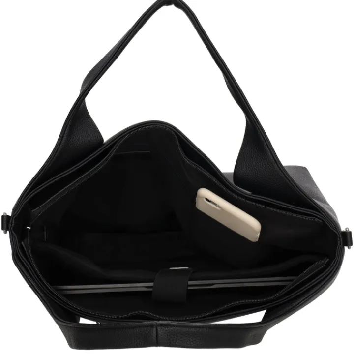 Dames Schooltassen|Schooltas Shoppers>Charm London Mulberry Street Laptopbag zwart