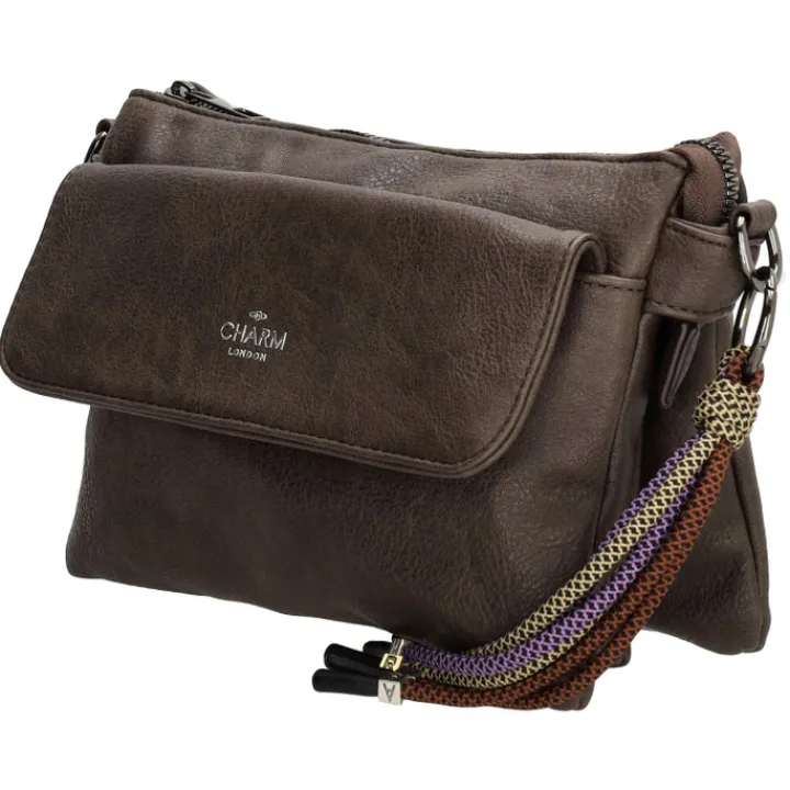 Schoudertassen|Fashion Tassen>Charm London Tottenham Schoudertas darkbrown