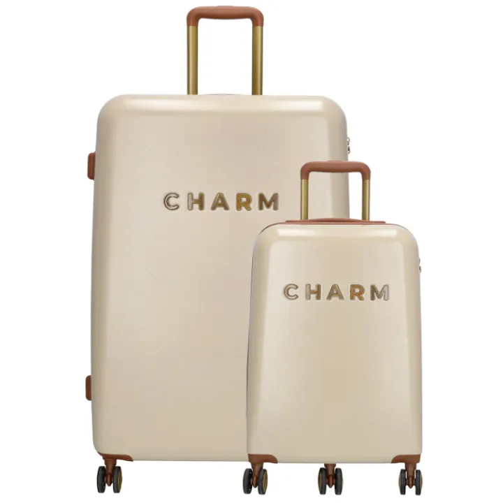Reiskoffers|Koffersets>Charm London Travel Trolley Set beige