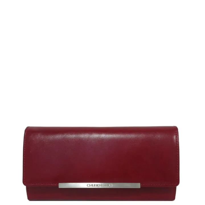 Rfid Portemonnees|Grote Portemonnees>Claudio Ferrici Classico Purse red