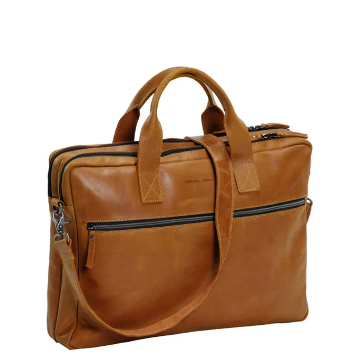 Herentassen|15.6 Inch Laptoptassen>Daniel Ray Armidale Laptopbag cognac