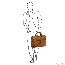 Herentassen|15.6 Inch Laptoptassen>Daniel Ray Armidale Laptopbag cognac