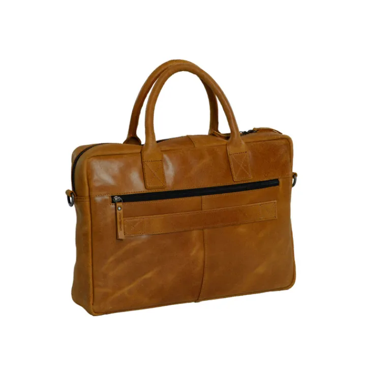 Herentassen|15.6 Inch Laptoptassen>Daniel Ray Gisborne Laptopbag cognac