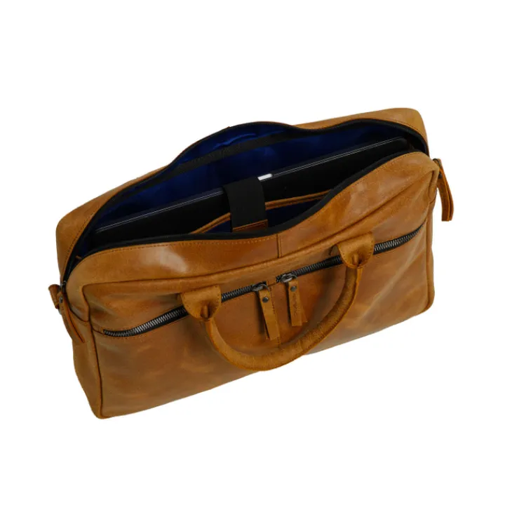 Herentassen|15.6 Inch Laptoptassen>Daniel Ray Gisborne Laptopbag cognac
