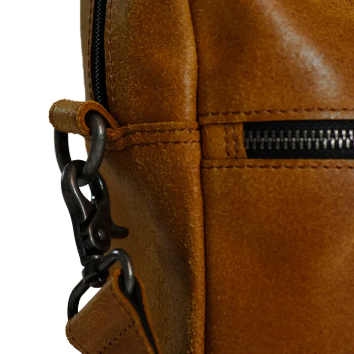 Herentassen|15.6 Inch Laptoptassen>Daniel Ray Gisborne Laptopbag cognac