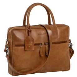 Herentassen|15.6 Inch Laptoptassen>Daniel Ray Gouldburn Laptopbag cognac