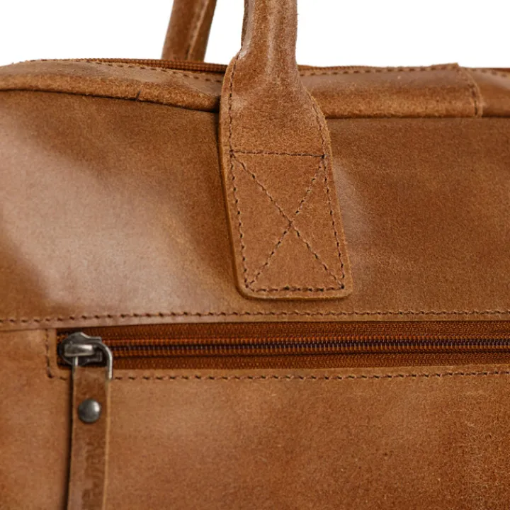 Herentassen|15.6 Inch Laptoptassen>Daniel Ray Gouldburn Laptopbag cognac
