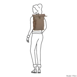 Kleine Rugzakken|Heren Rugzakken>Daniel Ray Pittsburgh Rolltop Backpack Coated 15.6" taupe