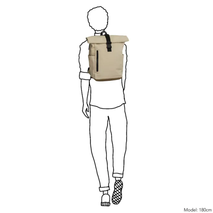 Daypack|15.6 Inch Laptoptassen>Daniel Ray Wangaratta Rolltop Backpack XL beige