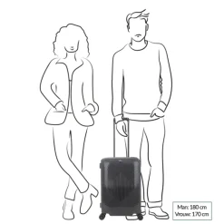 Transavia Trolleys|Handbagage Trolleys>Decent Axiss-Fix 4 Wiel Cabin Trolley 55 zwart