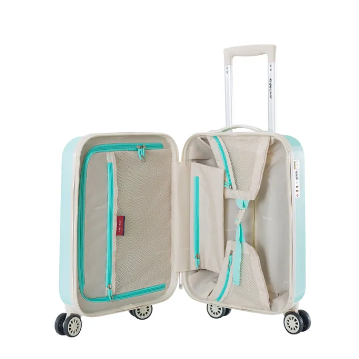 Transavia Trolleys|Klm Trolleys>Decent Star-Maxx Handbagage Trolley 55 pastel groen