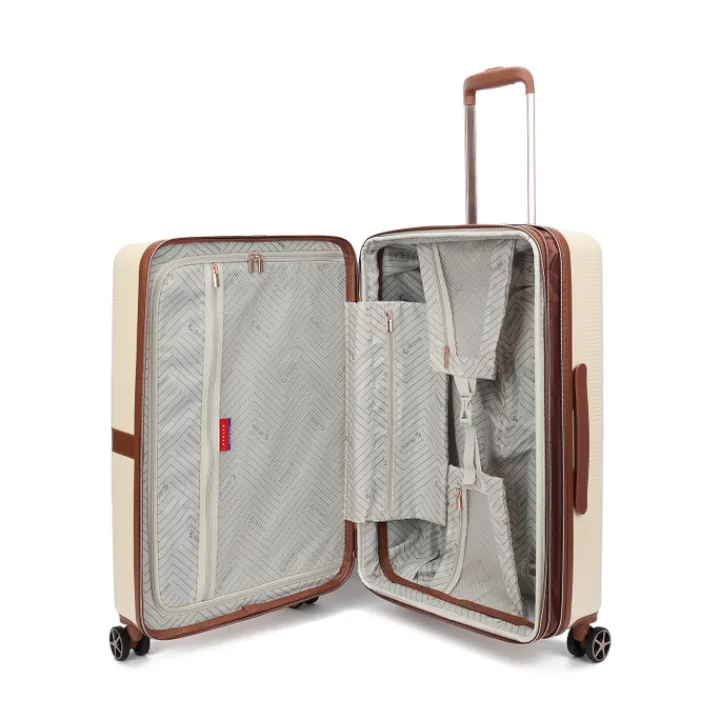 Reistrolleys|Reiskoffers>Decent Stella Trolley 67 Expandable off white