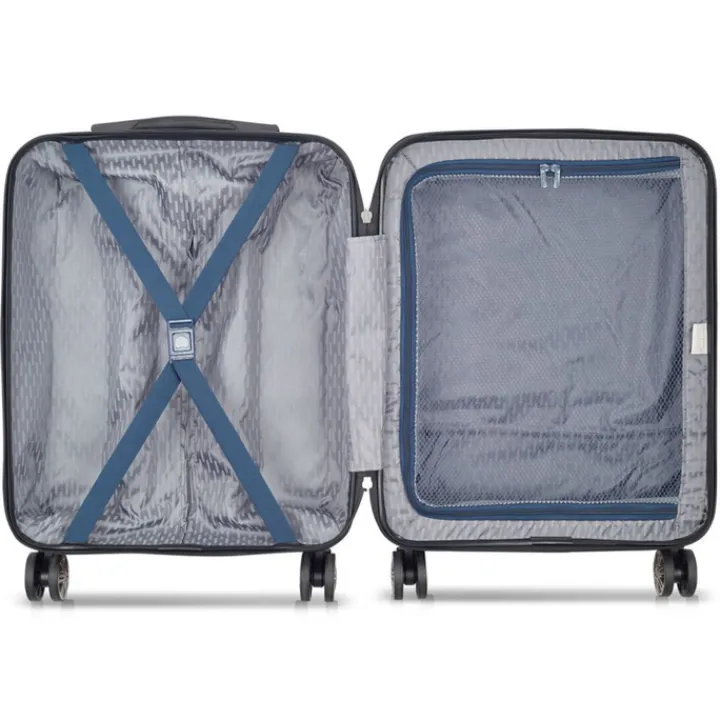 Transavia Trolleys|Ryanair Trolleys>Delsey Air Armour 4 Wheel Slim Cabin Trolley 55/40 night blue
