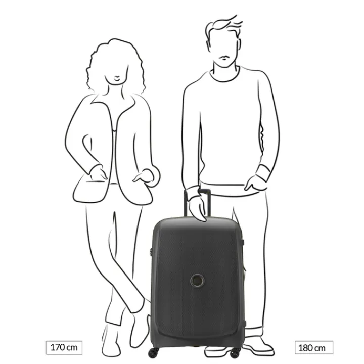 Reistrolleys|Reiskoffers>Delsey Belmont Plus MR Trolley L black