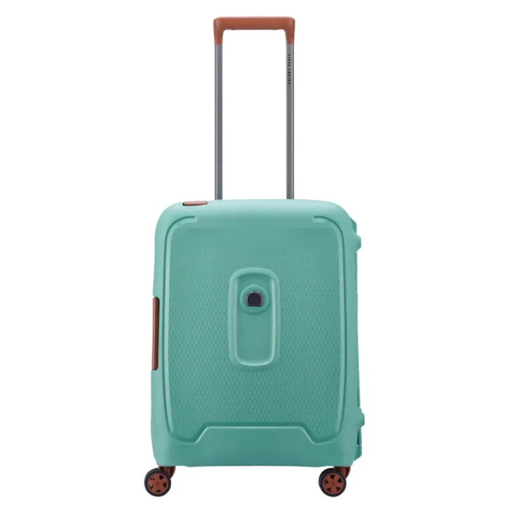 Transavia Trolleys|Ryanair Trolleys>Delsey Moncey 4 Wheel Slim Cabin Trolley 55 almond