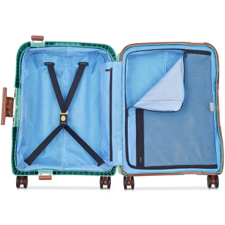 Transavia Trolleys|Ryanair Trolleys>Delsey Moncey 4 Wheel Slim Cabin Trolley 55 almond