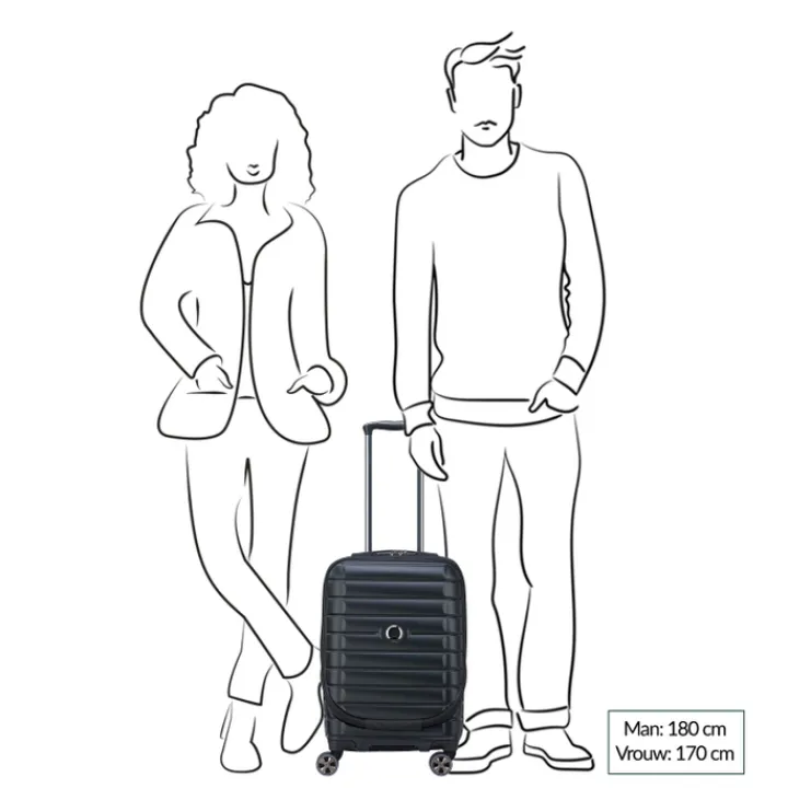 Handbagage Trolleys|Reistrolleys>Delsey Shadow 5.0 Cabin Trolley Front Pocket 55 Expandable green