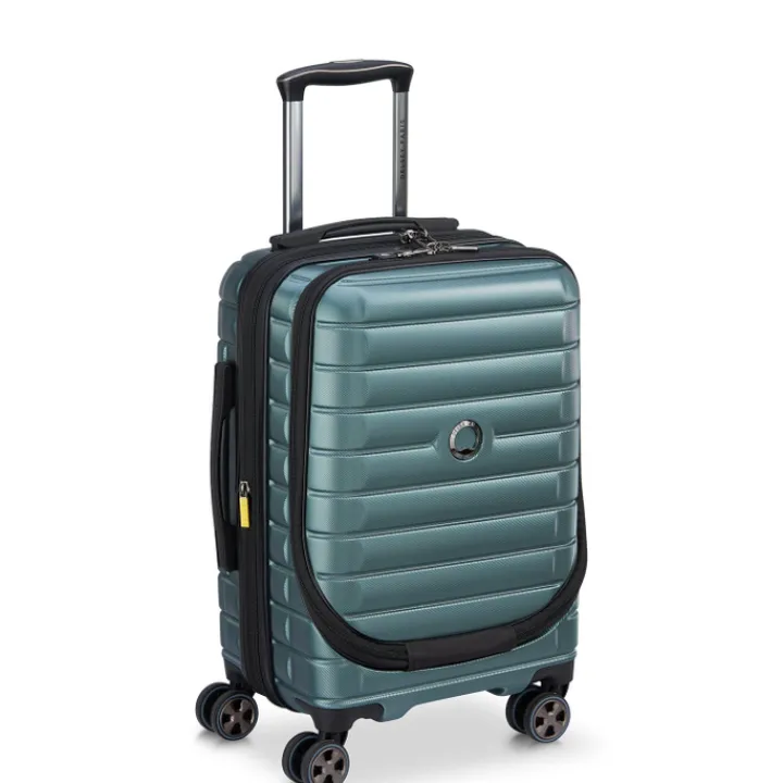 Handbagage Trolleys|Reistrolleys>Delsey Shadow 5.0 Cabin Trolley Front Pocket 55 Expandable green