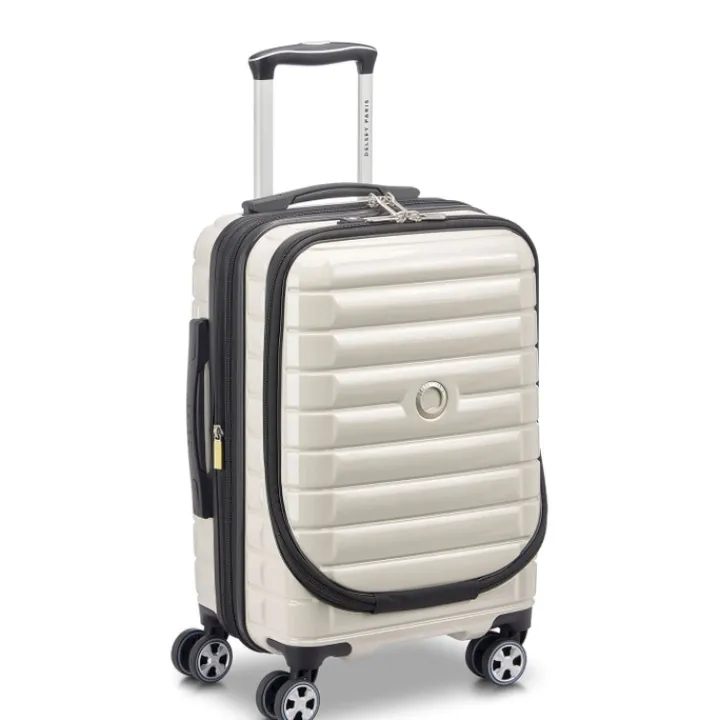 Handbagage Trolleys|Reistrolleys>Delsey Shadow 5.0 Cabin Trolley Front Pocket 55 Expandable ivory