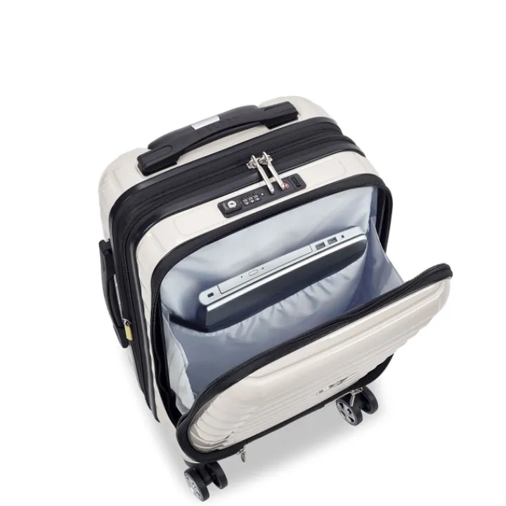 Handbagage Trolleys|Reistrolleys>Delsey Shadow 5.0 Cabin Trolley Front Pocket 55 Expandable ivory
