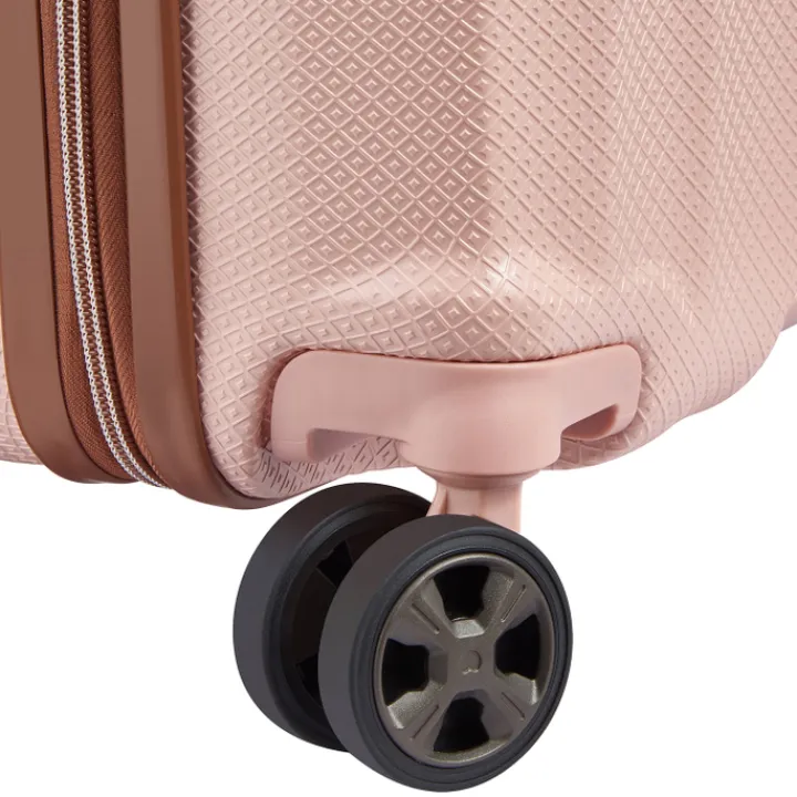 Transavia Trolleys|Ryanair Trolleys>Delsey St Tropez 4 Double Wheels Slim Cabin Trolley 55 pink
