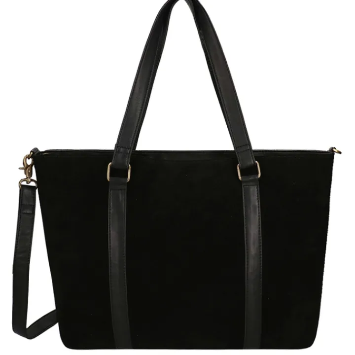 15.6 Inch Laptoptassen|Laptop Schoudertassen>DIMAGINI Nala Suede Workbag 15.6" black