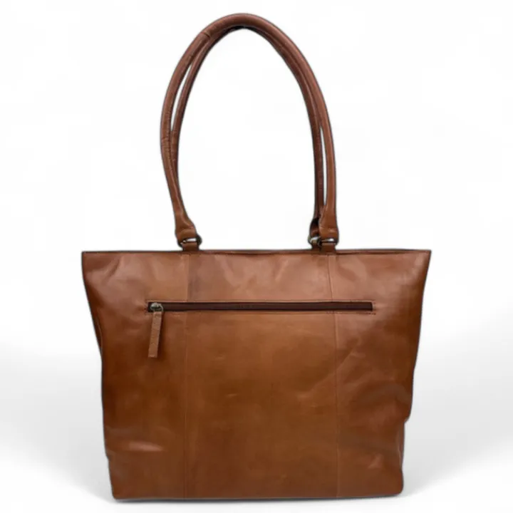 Herentassen|15.6 Inch Laptoptassen>DSTRCT Alba Chique Laptop Workingbag 15.6" cognac