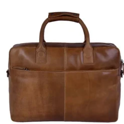 Herentassen|17 Inch Laptoptassen>DSTRCT Fletcher Street Business Laptoptas 17.3 inch + Sleutelhanger cognac