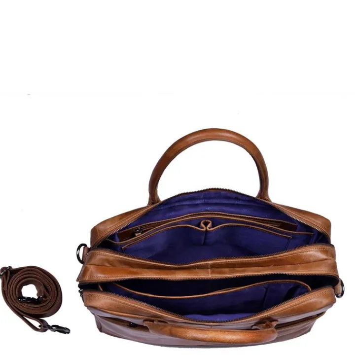 Aktetassen|Herentassen>DSTRCT Fletcher Street Workingbag 15.6" cognac