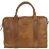 Herentassen|15 Inch Laptoptassen>DSTRCT Limited Double Zip 15'' Laptoptas cognac