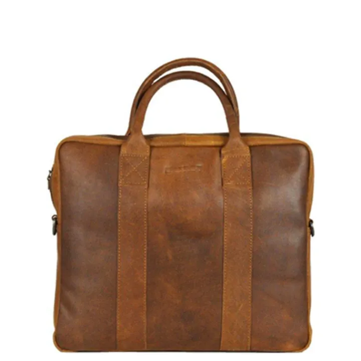 Herentassen|14 Inch Laptoptassen>DSTRCT Limited Single Zip 14'' Laptoptas cognac