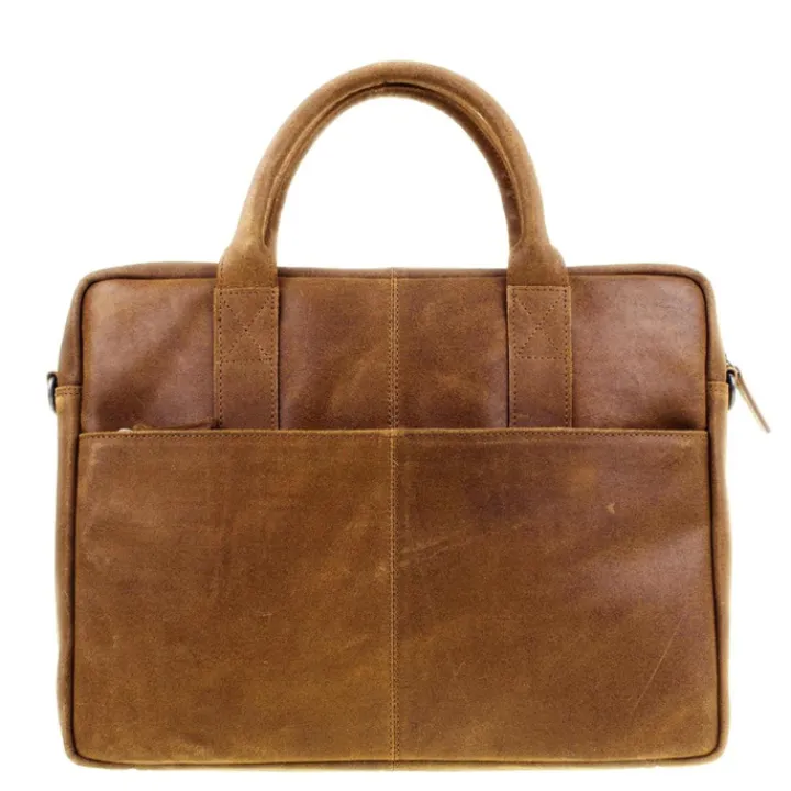 Herentassen|15 Inch Laptoptassen>DSTRCT Limited Single Zip 15'' Laptoptas cognac