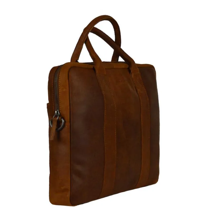 Herentassen|Laptop Schoudertassen>DSTRCT Main Street Workingbag 13.3'' cognac