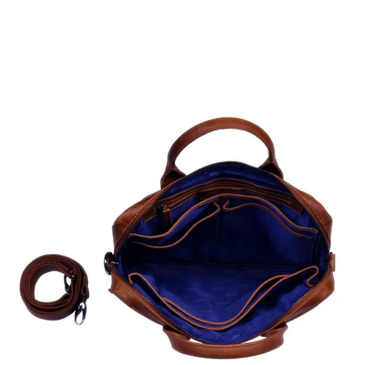Herentassen|Laptop Schoudertassen>DSTRCT Main Street Workingbag 13.3'' cognac
