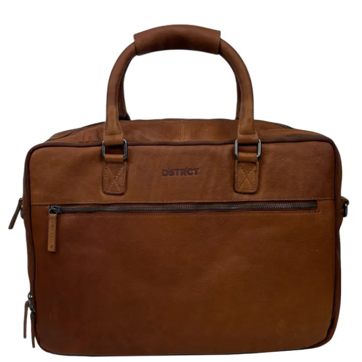 Herentassen|17 Inch Laptoptassen>DSTRCT Preston Park Laptop Workingbag 17" cognac