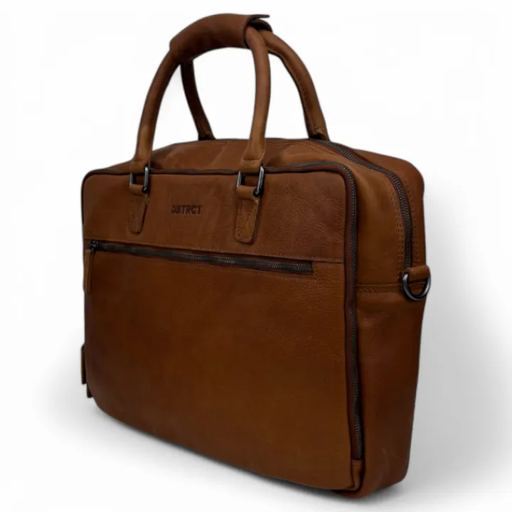 Herentassen|17 Inch Laptoptassen>DSTRCT Preston Park Laptop Workingbag 17" cognac